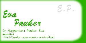 eva pauker business card